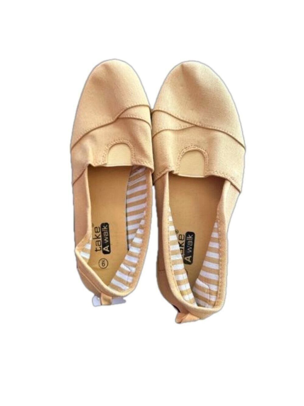 Take a Walk Espadrille Loafers Mustard Canvas Slip on Flat Shoes
